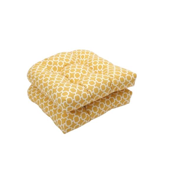 Hockley Yellow Wicker Seat Cushion  Set Of 2 Pillow Perfect - Picture 1 of 6